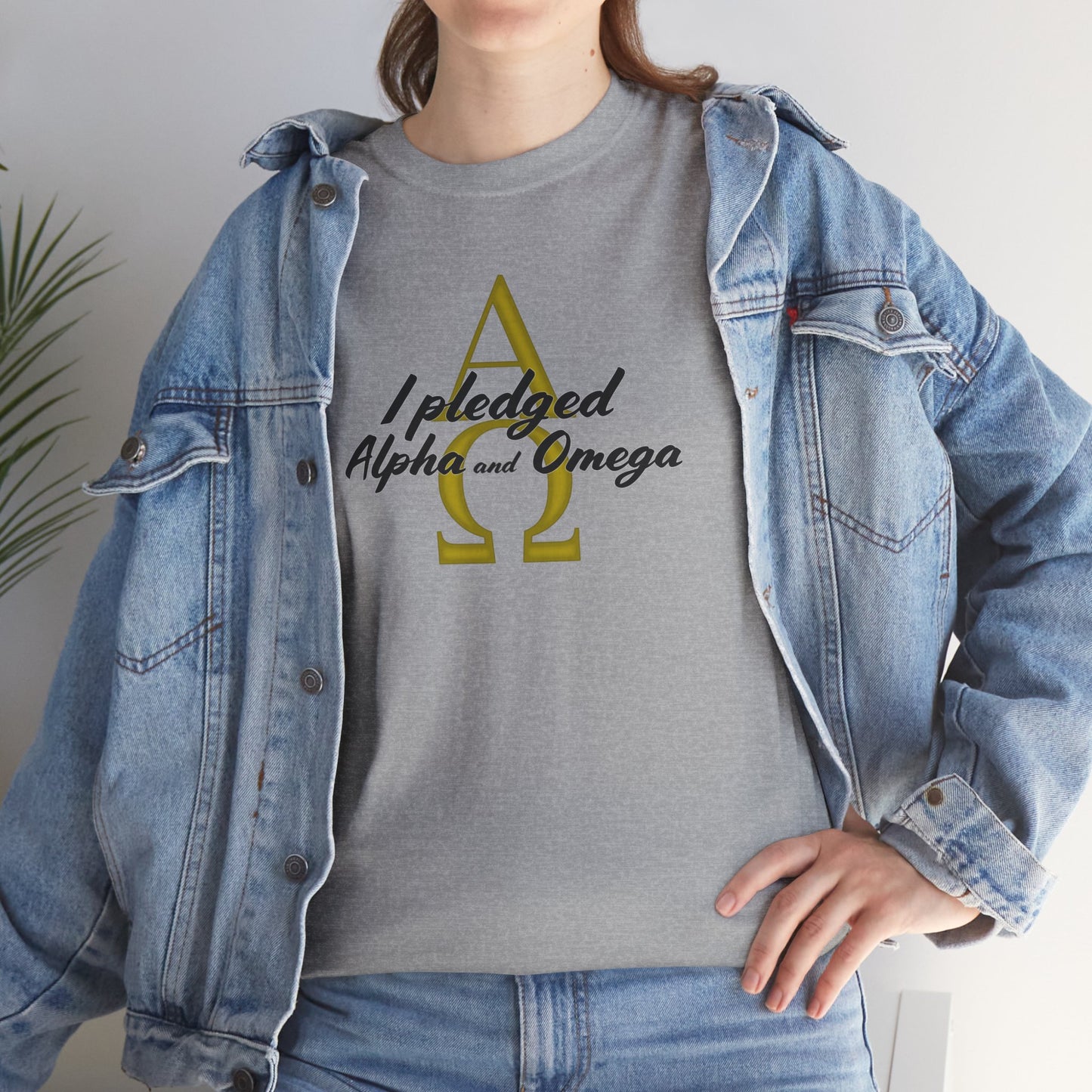 I Pledged Alpha and Omega! Unisex Heavy Cotton Tee