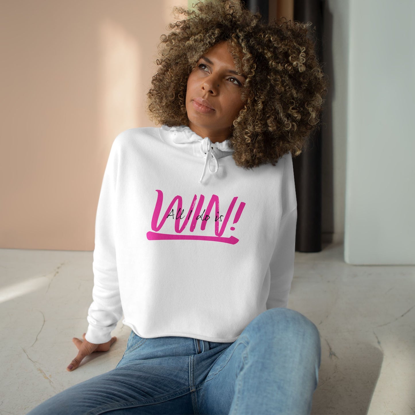 All I do is Win! Crop Hoodie