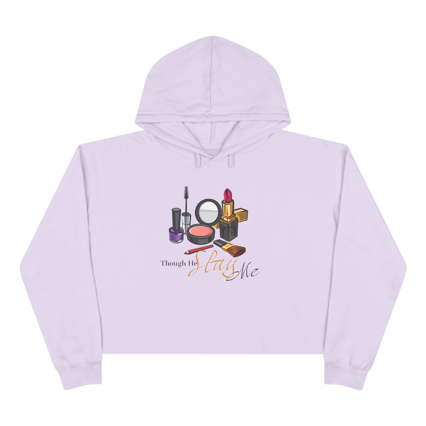 Though He Slay Me Crop Hoodie