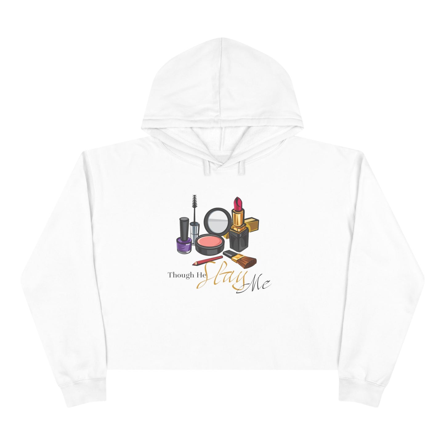 Though He Slay Me Crop Hoodie