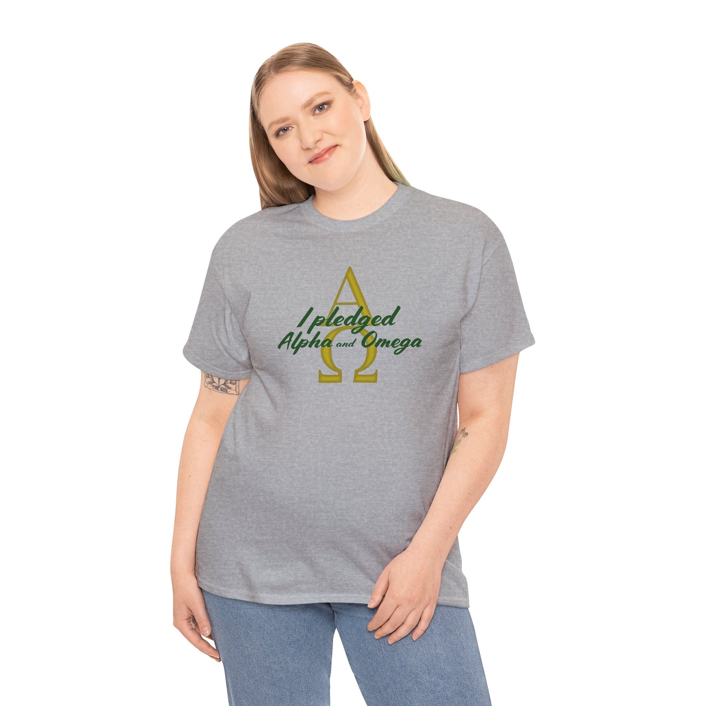 I Pledged Alpha and Omega! Unisex Heavy Cotton Tee