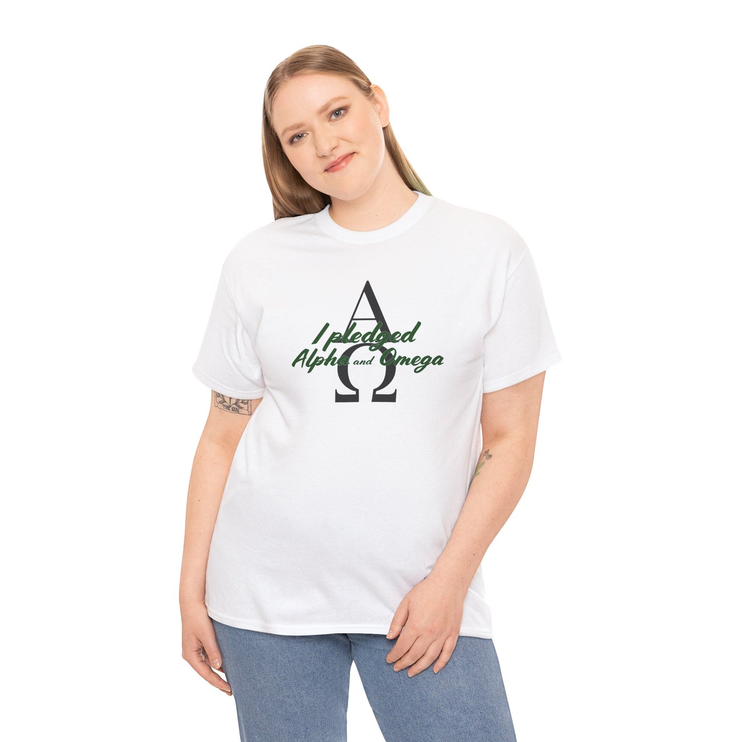 I Pledged Alpha and Omega! Unisex Heavy Cotton Tee