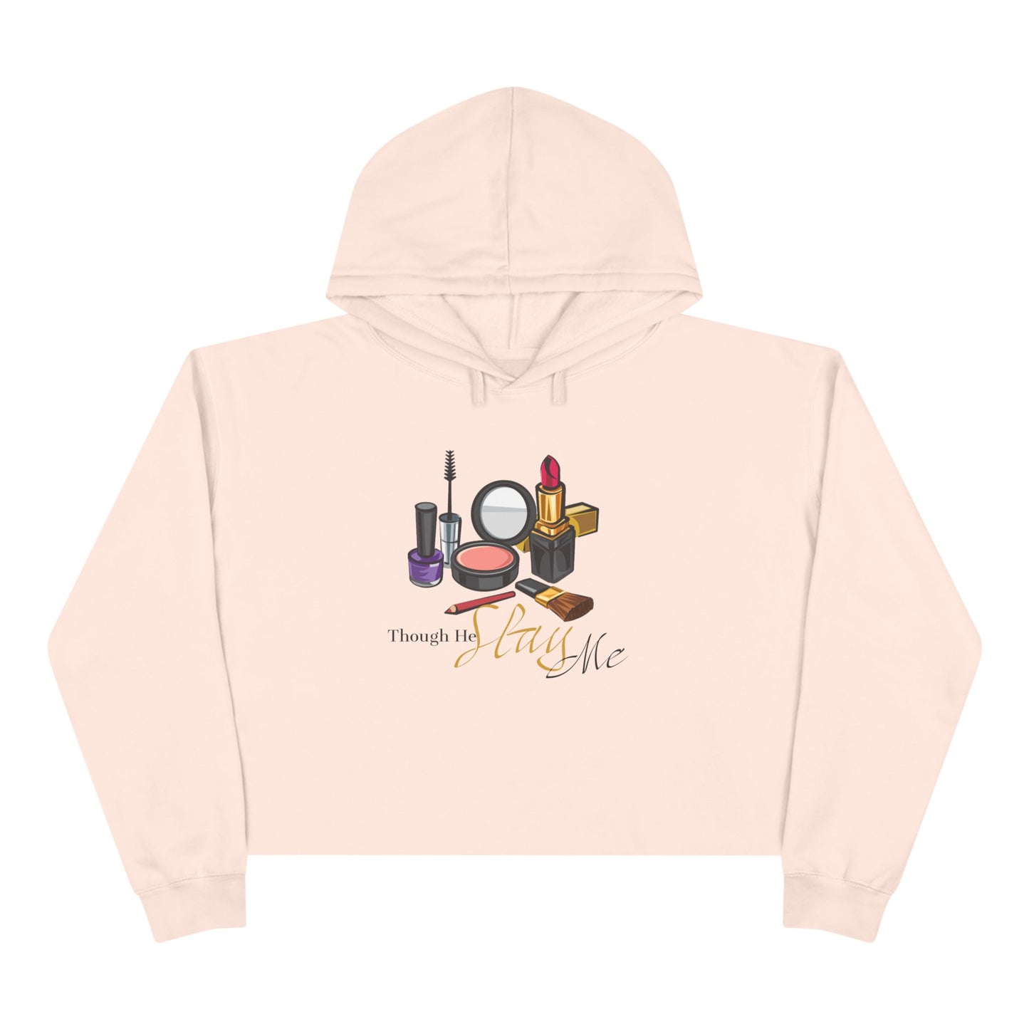 Though He Slay Me Crop Hoodie