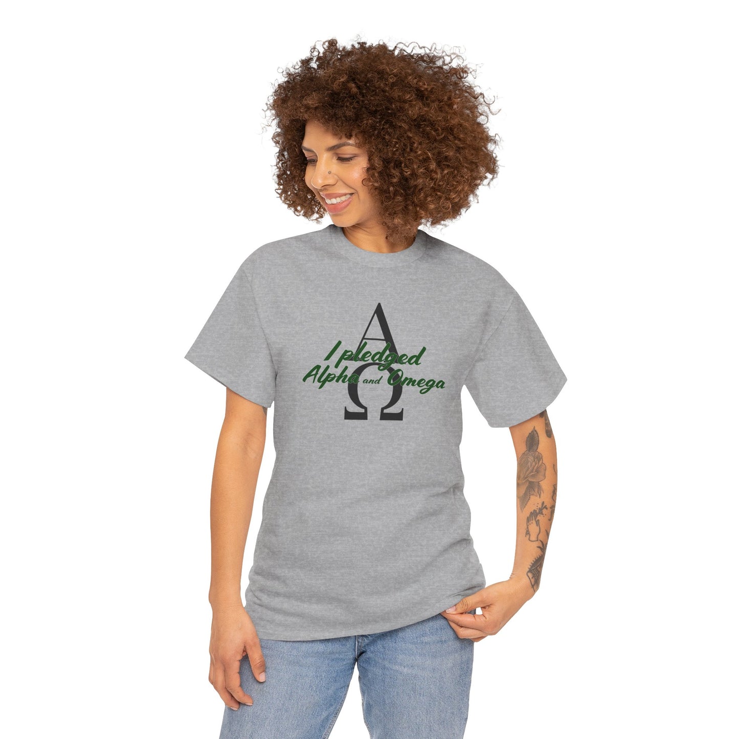 I Pledged Alpha and Omega! Unisex Heavy Cotton Tee