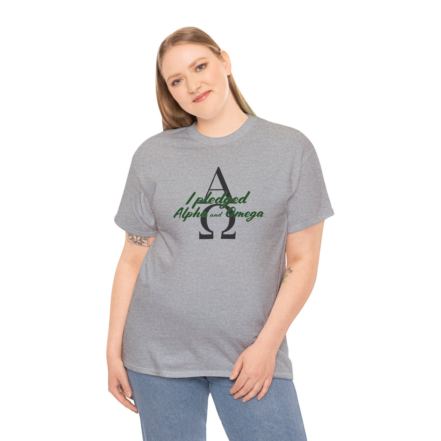 I Pledged Alpha and Omega! Unisex Heavy Cotton Tee