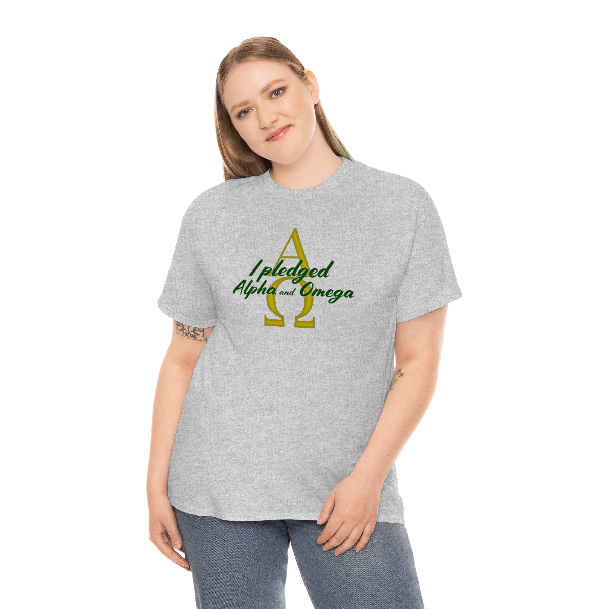 I Pledged Alpha and Omega! Unisex Heavy Cotton Tee