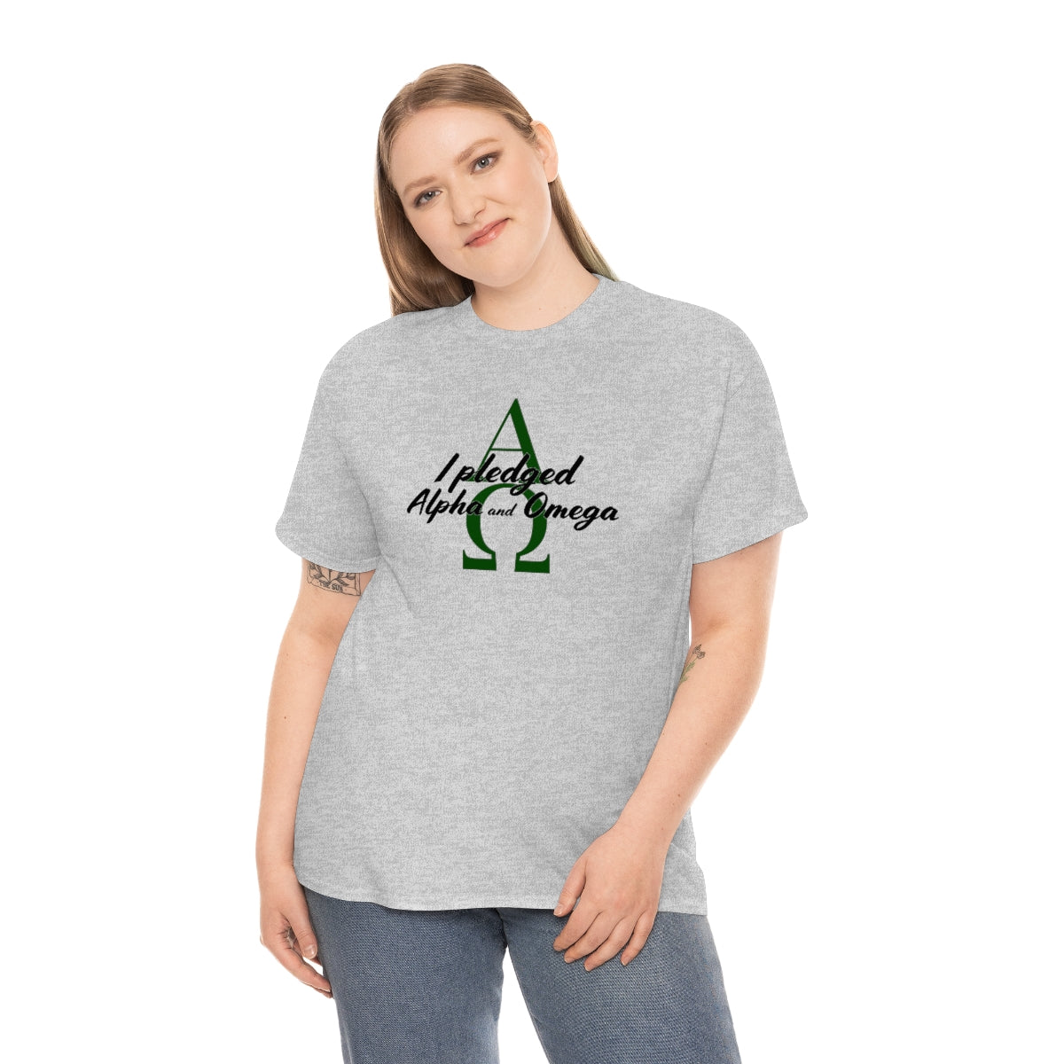 I Pledged Alpha and Omega! Unisex Heavy Cotton Tee