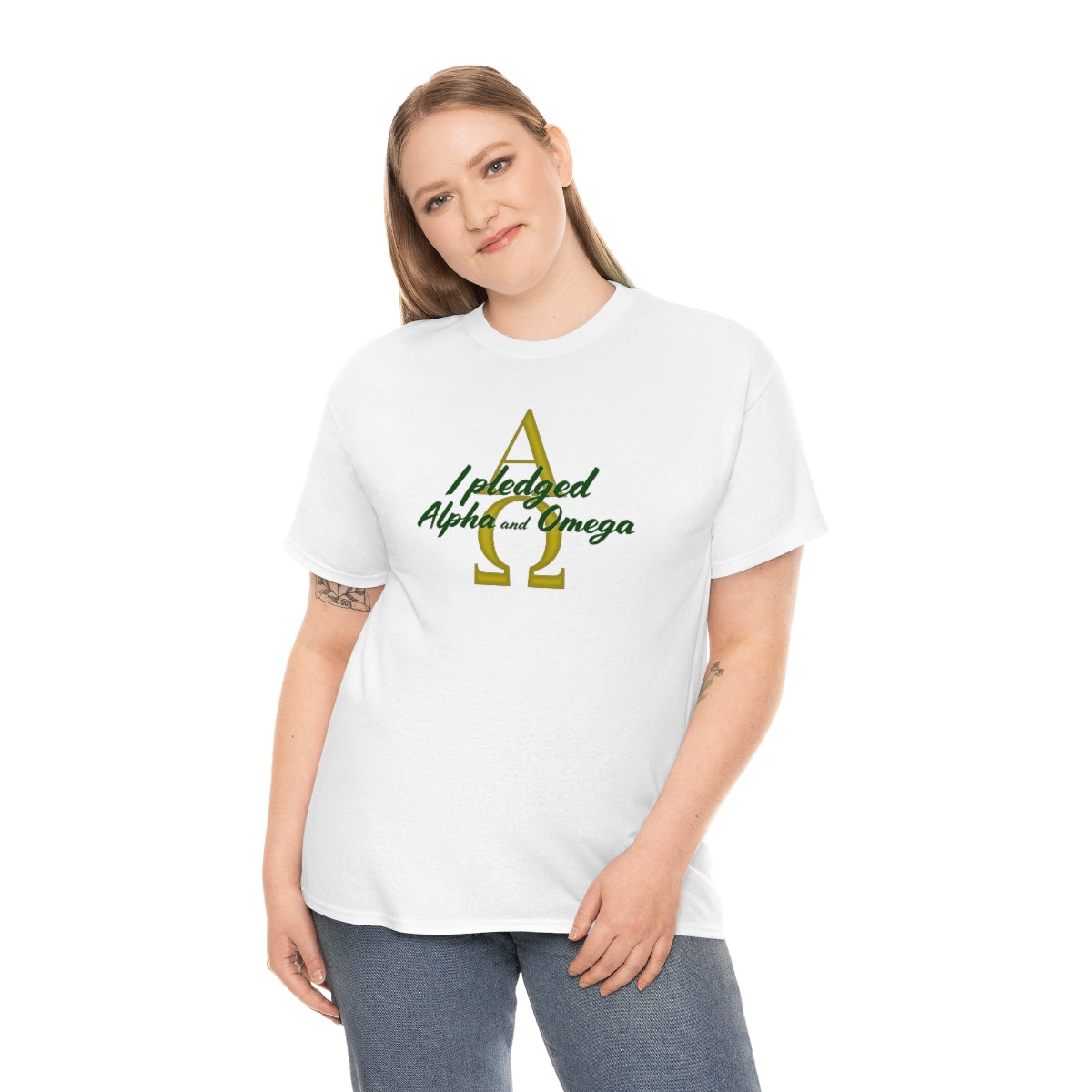 I Pledged Alpha and Omega! Unisex Heavy Cotton Tee