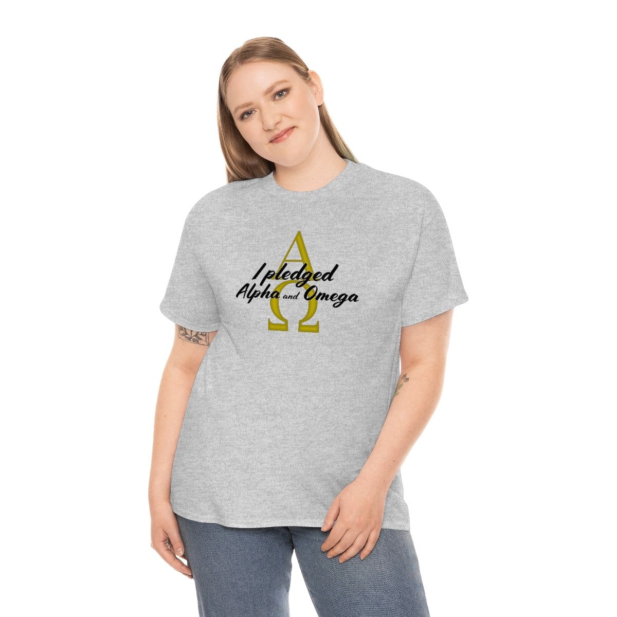 I Pledged Alpha and Omega! Unisex Heavy Cotton Tee