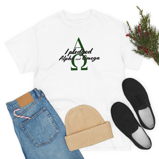 I Pledged Alpha and Omega! Unisex Heavy Cotton Tee